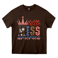Chocolate Brown little miss america Heavy Core Tee - HRA Design Shop