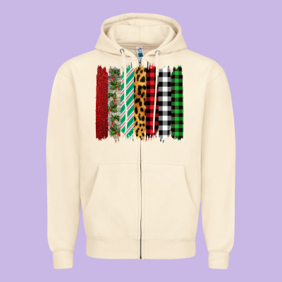 Christmas Brushstrokes Zipper Hoodie Designed By Bettercallsaul
