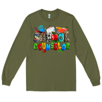 Army Green school counselor Long Sleeve Tee - NancyCooperArtShop