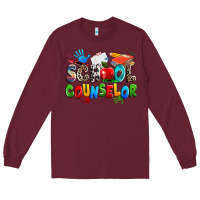 Burgundy school counselor Long Sleeve Tee - NancyCooperArtShop