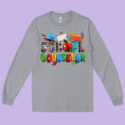 School Counselor Long Sleeve Tee Designed By Nancycooperartshop