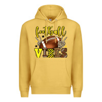 Antique Gold Football vibes yellow and black team color Premium Hoodie - HowdyJamesFarm