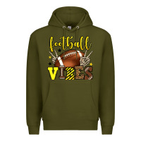 Army Green Football vibes yellow and black team color Premium Hoodie - HowdyJamesFarm