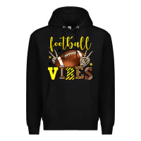 Black Football vibes yellow and black team color Premium Hoodie - HowdyJamesFarm