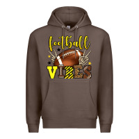 Coffee Football vibes yellow and black team color Premium Hoodie - HowdyJamesFarm
