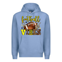 Colony Blue Football vibes yellow and black team color Premium Hoodie - HowdyJamesFarm