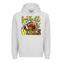 Dove Grey Football vibes yellow and black team color Premium Hoodie - HowdyJamesFarm