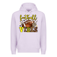 Lilac Football vibes yellow and black team color Premium Hoodie - HowdyJamesFarm