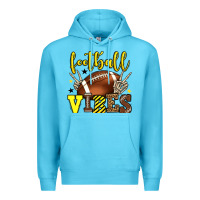 Ocean Blue Football vibes yellow and black team color Premium Hoodie - HowdyJamesFarm