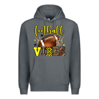 Rock Football vibes yellow and black team color Premium Hoodie - HowdyJamesFarm
