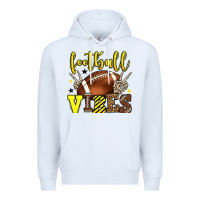 White Football vibes yellow and black team color Premium Hoodie - HowdyJamesFarm