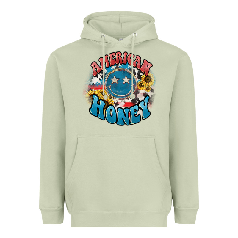 American Honey Smiley Heavyweight Hoodie by HowdyJamesFarm | Teevron