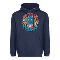 Navy American honey smiley Heavyweight Hoodie - HowdyJamesFarm