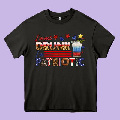 I'm Not Drunk I'm Patriotic Heavy Core Tee Designed By Hra Design Shop