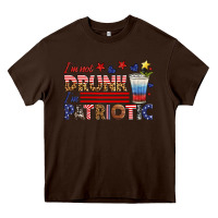 Chocolate Brown i'm not drunk i'm patriotic Heavy Core Tee - HRA Design Shop