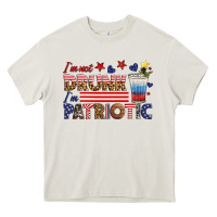 Cream i'm not drunk i'm patriotic Heavy Core Tee - HRA Design Shop