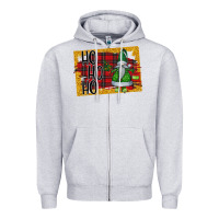 Heather Grey Christmas Ho Ho Ho Zipper Hoodie - Bettercallsaul