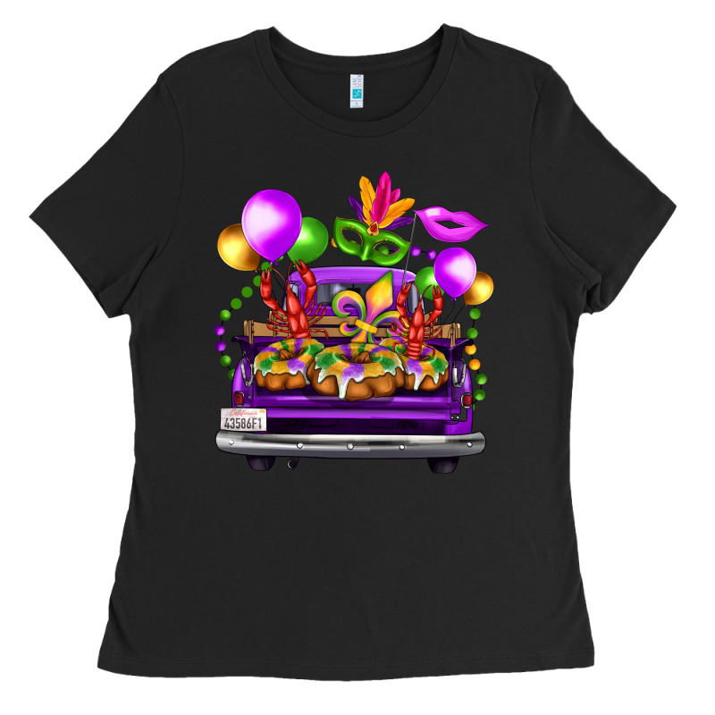 Mardi Gras Farm Truck Ladies Tee by FaDigitalArtStudio | Teevron