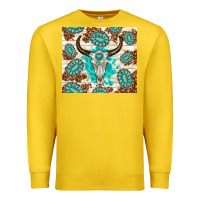 Lemon gemstone bull skull leopard Premium Sweatshirt - TumblerDesignByShophia