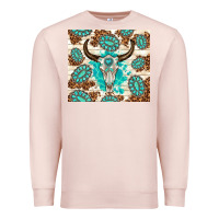 Pale Pink gemstone bull skull leopard Premium Sweatshirt - TumblerDesignByShophia