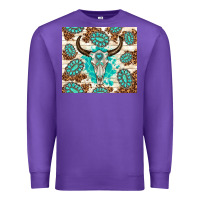 Purple gemstone bull skull leopard Premium Sweatshirt - TumblerDesignByShophia