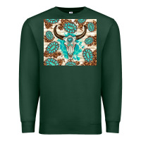 Sports Green gemstone bull skull leopard Premium Sweatshirt - TumblerDesignByShophia