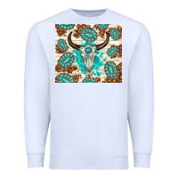 White gemstone bull skull leopard Premium Sweatshirt - TumblerDesignByShophia