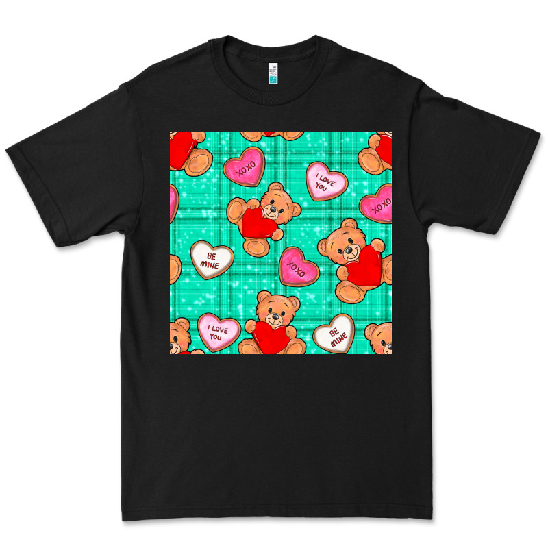 Valentines Day Teddy Bears And Cookies Seamless Pattern Premium Tee by BundleAndBundleShop | Teevron