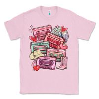 Bubblegum Pink valentines day cassette tapes Classic Tee - MaliasSmallBusiness
