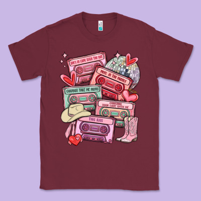 Valentines Day Cassette Tapes Classic Tee Designed By Maliassmallbusiness