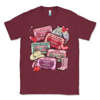 Burgundy valentines day cassette tapes Classic Tee - MaliasSmallBusiness