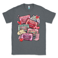 Charcoal Heather valentines day cassette tapes Classic Tee - MaliasSmallBusiness