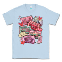Dusty Blue valentines day cassette tapes Classic Tee - MaliasSmallBusiness