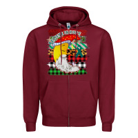 Burgundy Believe In Hope Santa Moon Zipper Hoodie - Bettercallsaul