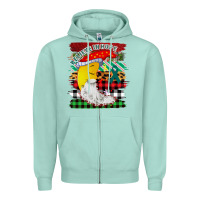 Seafoam Believe In Hope Santa Moon Zipper Hoodie - Bettercallsaul