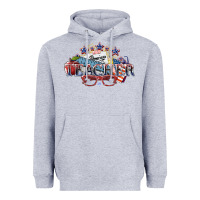 Heather Grey American Teacher 4th of july Heavyweight Hoodie - HowdyJamesFarm
