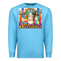 Ocean Blue easter day rabbit Premium Sweatshirt - TumblerDesignByShophia