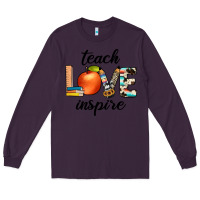 Plum teach love inspıre Long Sleeve Tee - JahusDesignShop