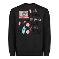 Black she works willingly with her hands Heavyweight Sweatshirt - MaliasSmallBusiness
