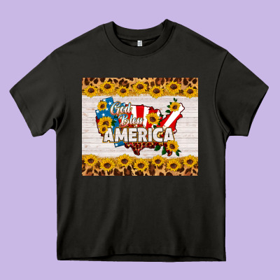 God Bless America Heavy Core Tee Designed By Hra Design Shop