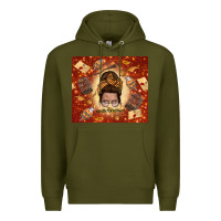 Army Green wizard head mom Premium Hoodie - TumblerDesignByShophia