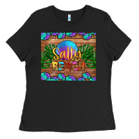 Black salty beach Ladies Tee - HRA Design Shop