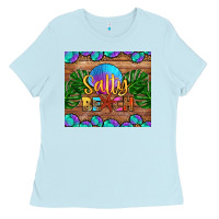 Baby Blue salty beach Ladies Tee - HRA Design Shop