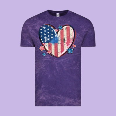 Usa Heart Vintage Tee Designed By Maliassmallbusiness