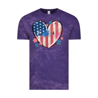 Cloud Purple usa heart Vintage Tee - MaliasSmallBusiness
