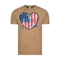 Vintage Coffee usa heart Vintage Tee - MaliasSmallBusiness