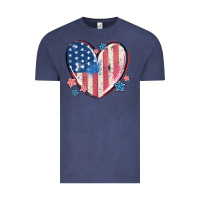 Vintage Denim usa heart Vintage Tee - MaliasSmallBusiness