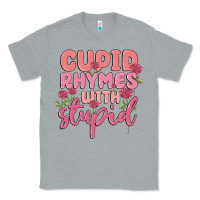 Heather Grey cupid rhymes with stupid Classic Tee - MaliasSmallBusiness
