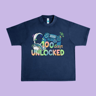 Level 100 Days Unlocked Urban Heavy Tee Designed By Maliassmallbusiness