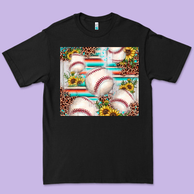 Baseball Leopard Sunflower Premium Tee Designed By Jahusdesignshop